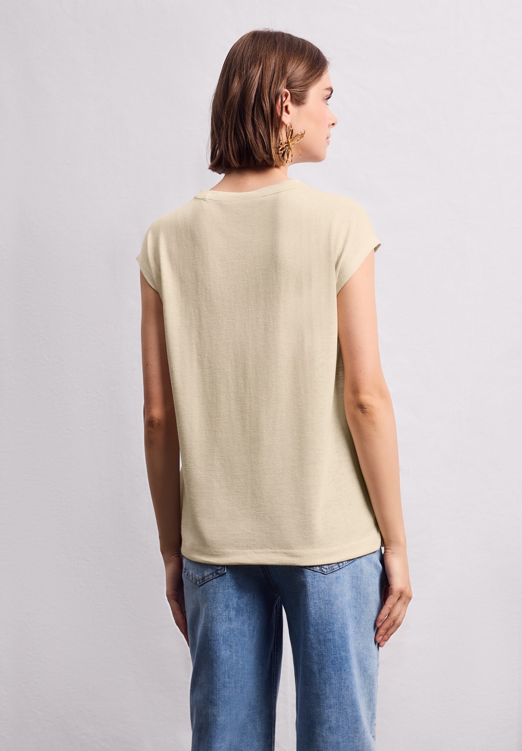 STREET ONE STUDIO T-Shirt, aus elastischem Materialmix günstig online kaufen