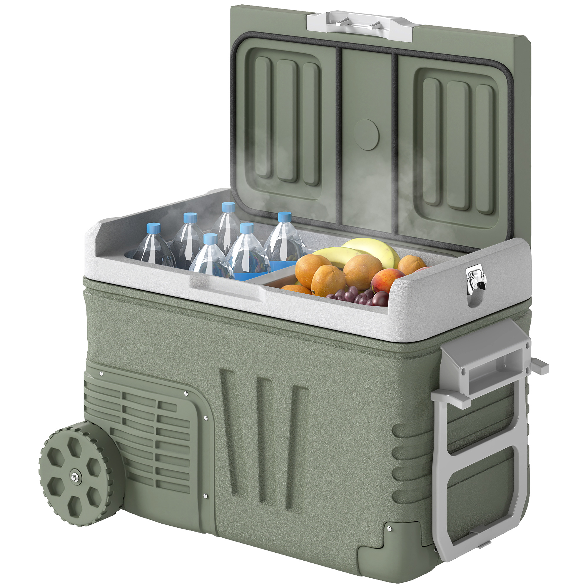 Outsunny 33 Liter Kompressor Kühlbox elektrische Kühlbox mit LED Rolle Kühl günstig online kaufen