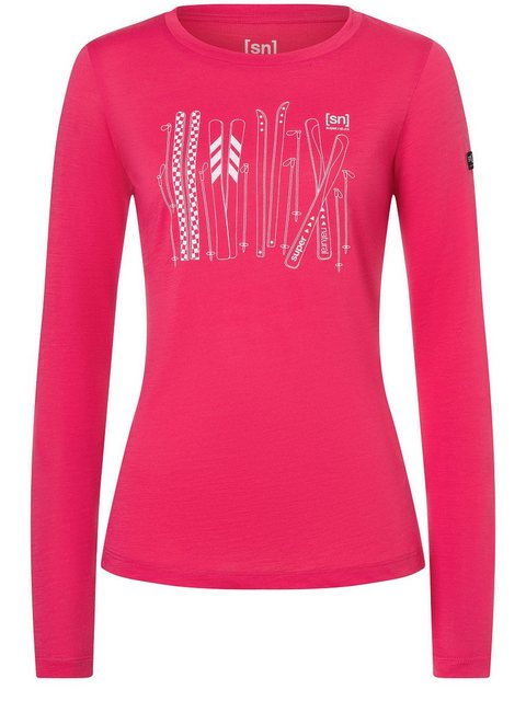 SUPER.NATURAL Sweatshirt für Damen, Merino FOURSKI Ski Motiv, atmungsaktiv günstig online kaufen