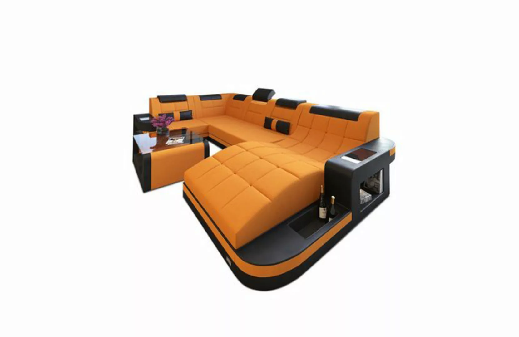 Sofa Dreams Wohnlandschaft Stoffsofa Polstersofa Wave U Form M Mikrofaser S günstig online kaufen