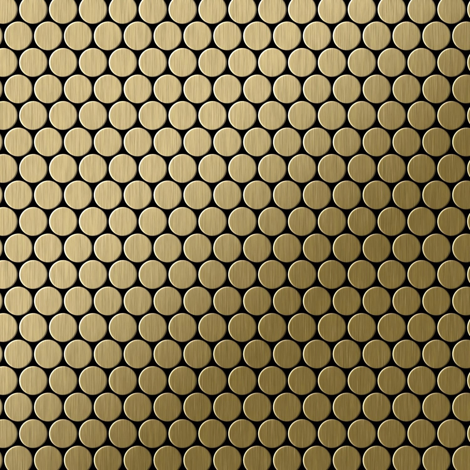 ALLOY Mosaik Fliese Massiv Metall Titan Gebürstet Gold 1,6mm Stark Penny-ti günstig online kaufen