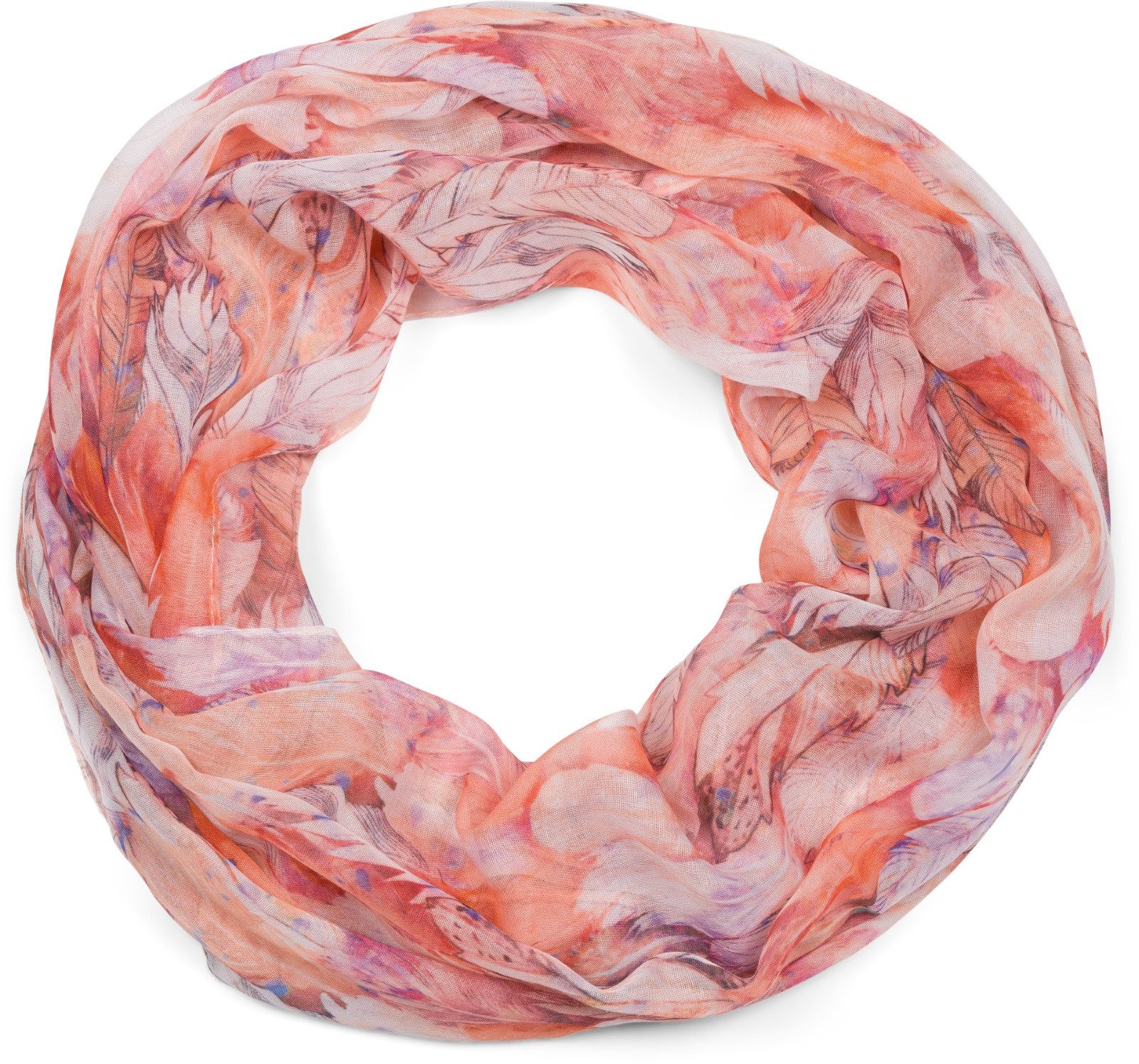 styleBREAKER Loop Loop mit bunten Federn, günstig online kaufen