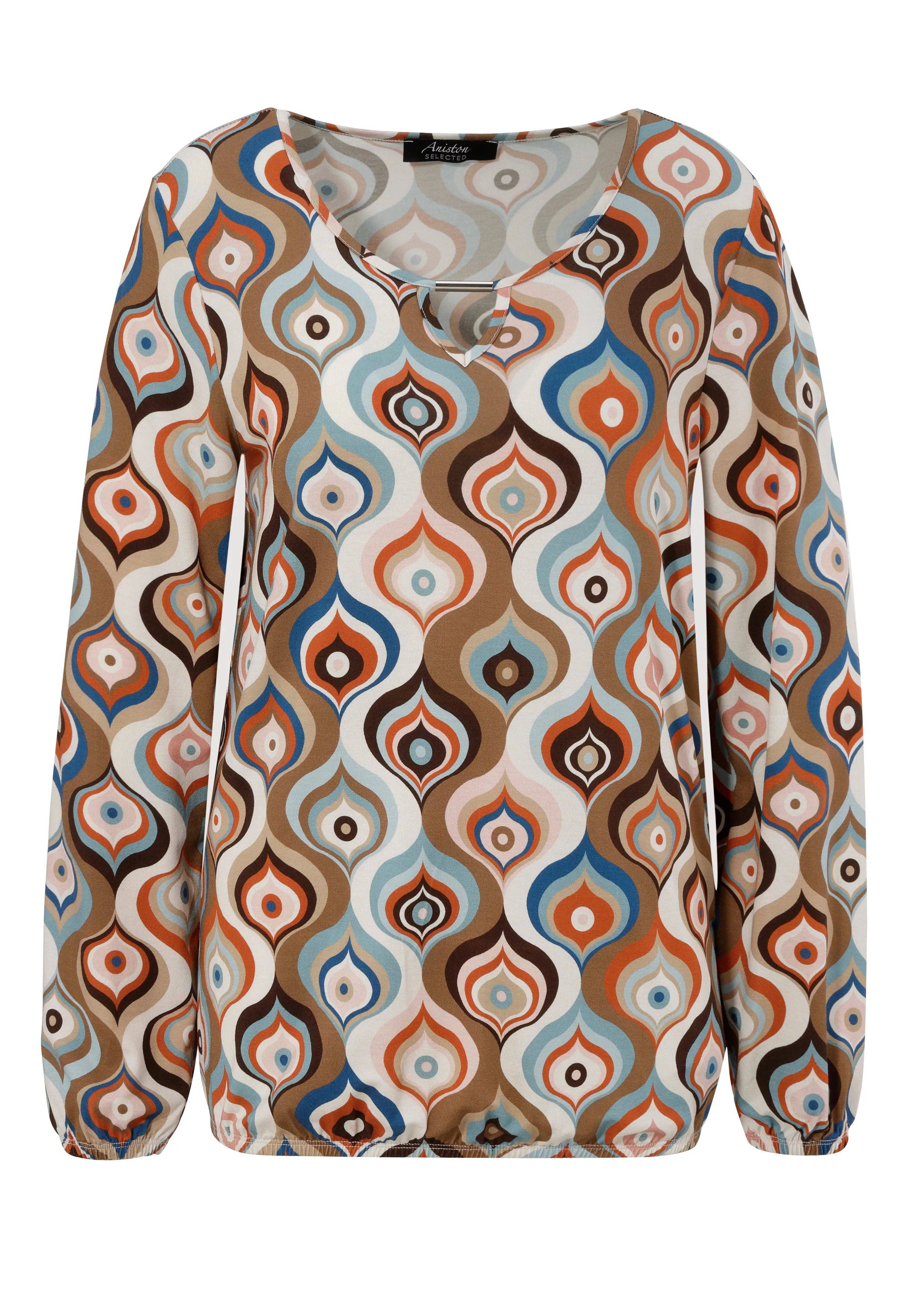 Aniston SELECTED Langarmshirt, mit kaschierendem Gummizug am Saum - NEUE KO günstig online kaufen