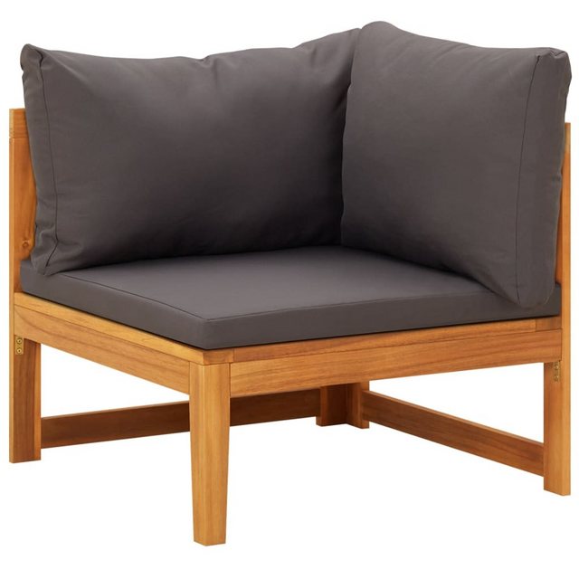 vidaXL Sofaelement Ecksofa mit Dunkelgrauen Kissen Massivholz (1 St) günstig online kaufen