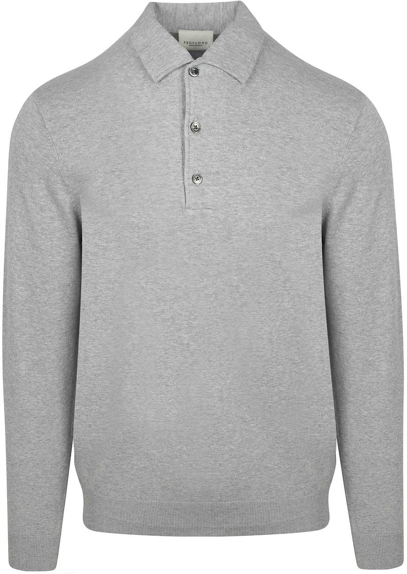 Profuomo Longsleeve Poloshirt Luxury Basic Grau - Größe XL günstig online kaufen