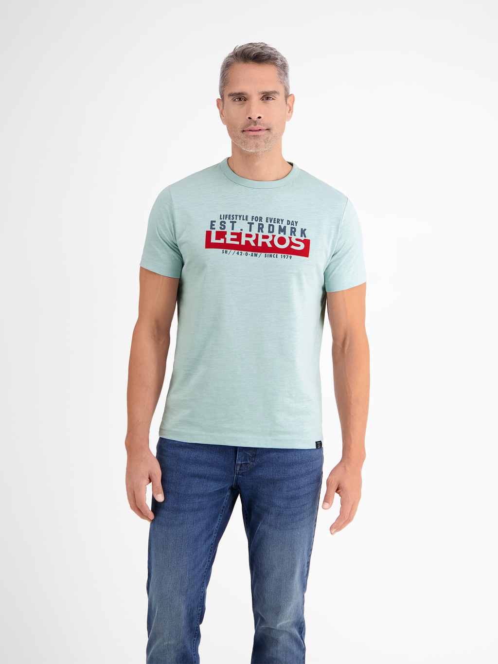 LERROS T-Shirt "LERROS Unifarbenes T-Shirt mit Print" günstig online kaufen