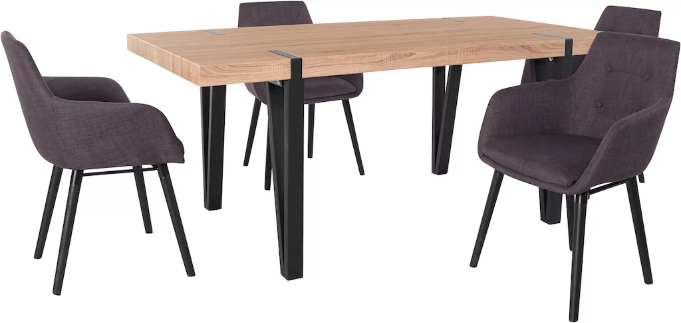 Home affaire Essgruppe "Sanchez und Bradford", (Set, 5 tlg.), mit Tisch, Br günstig online kaufen