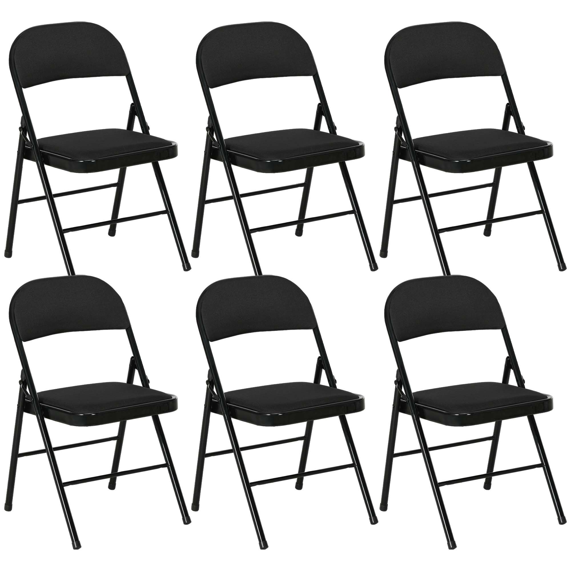 HOMCOM Set 6 Klappstühle mit Gepolsterter Sitzfläche, Moderne platzsparende günstig online kaufen