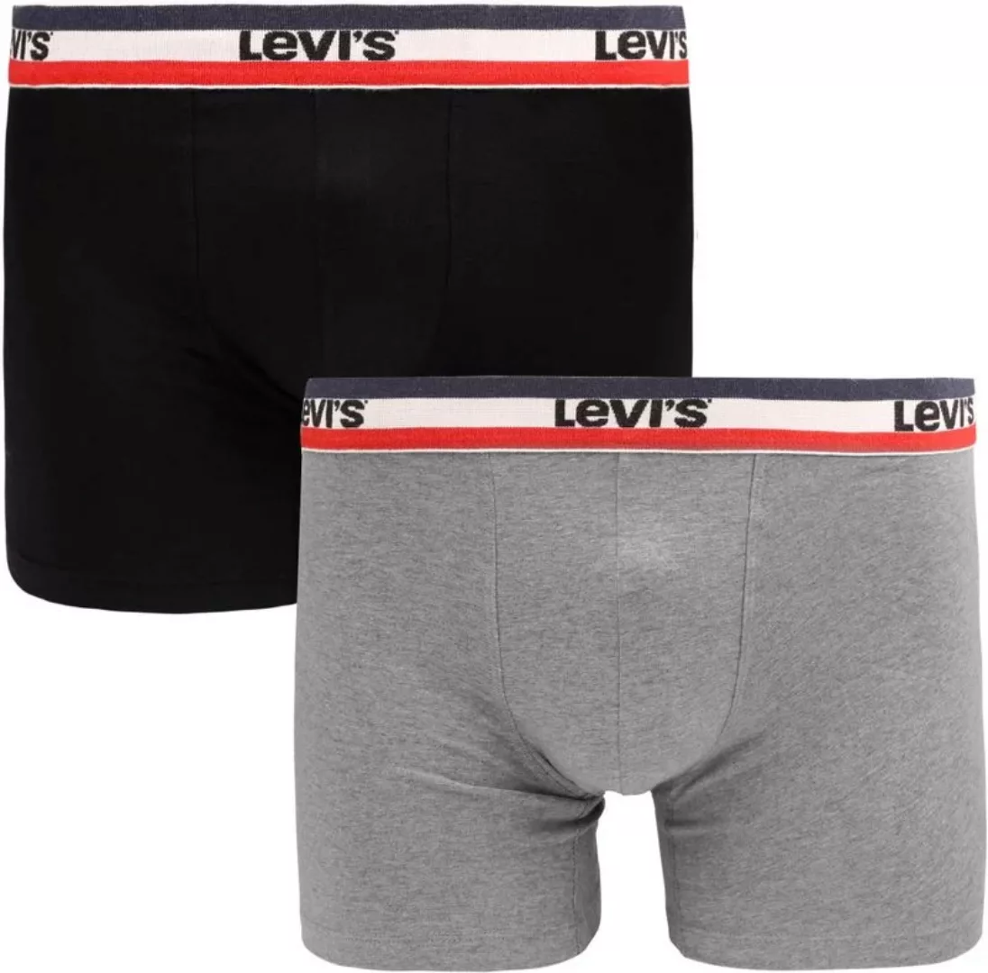 Levi's Brief Boxershorts 2-Pack Schwarz Grau - Größe L günstig online kaufen