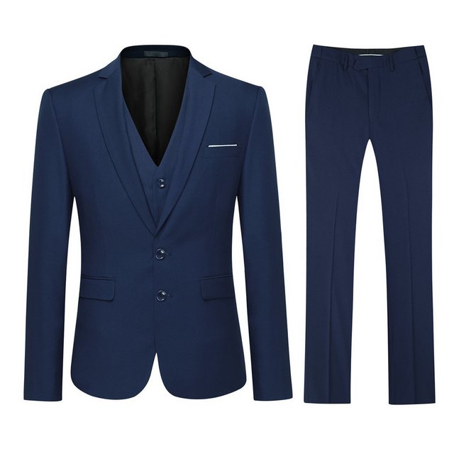 Allthemen Anzug (3 tlg, Sakko & Weste & Hose) Herrenanzug Slim Fit mit 2 Kn günstig online kaufen