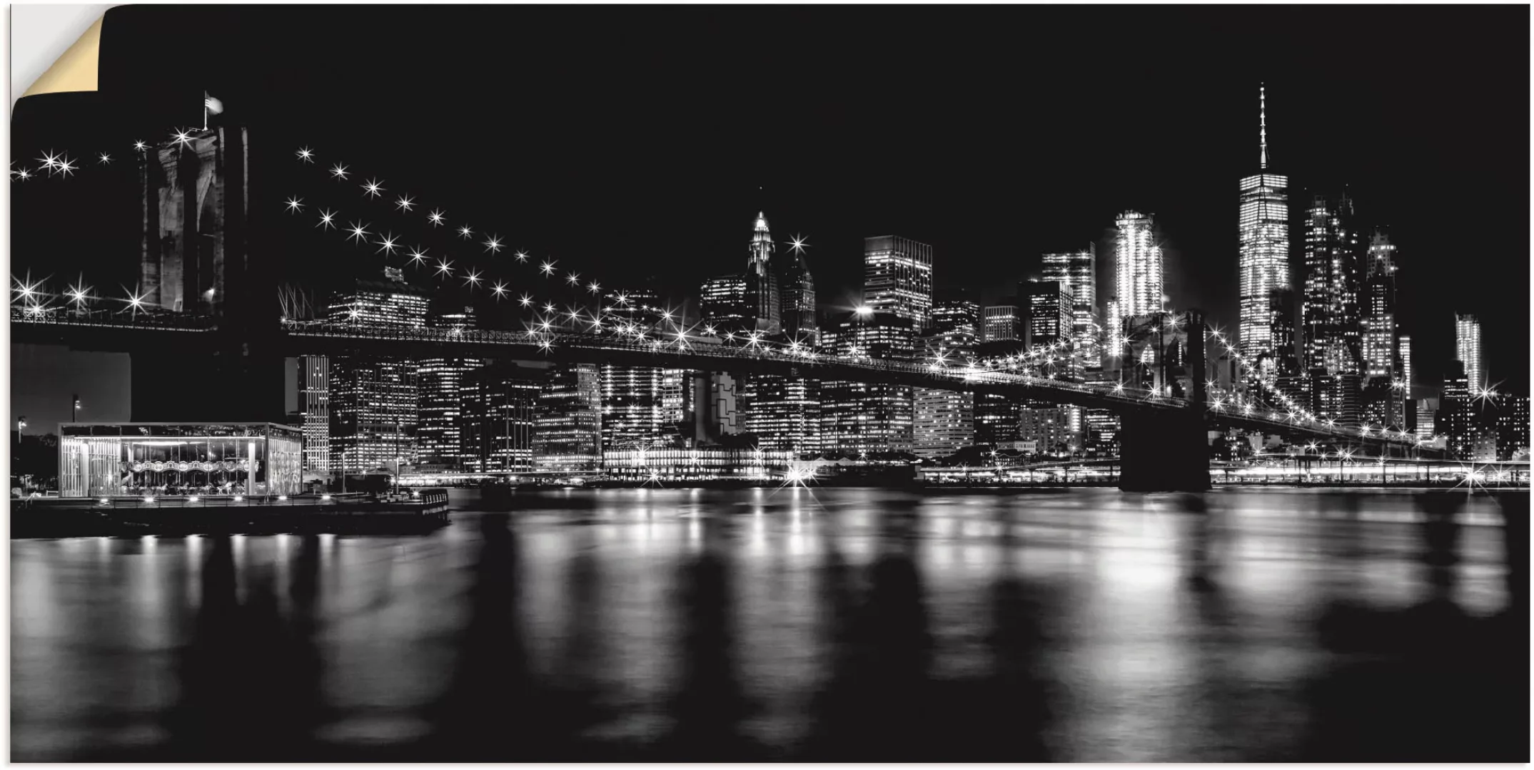 Artland Wandbild "Manhattan Skyline & Brroklyn Bridge", Amerika, (1 St.) günstig online kaufen
