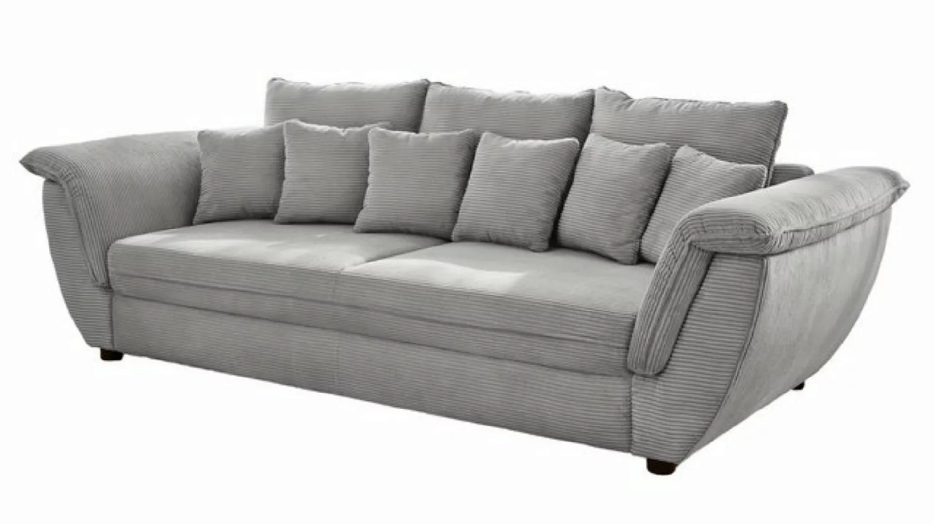 Massivart® Big-Sofa VENJA Cord hellgrau 290 cm / 4-Sitzer, Federkernpolster günstig online kaufen