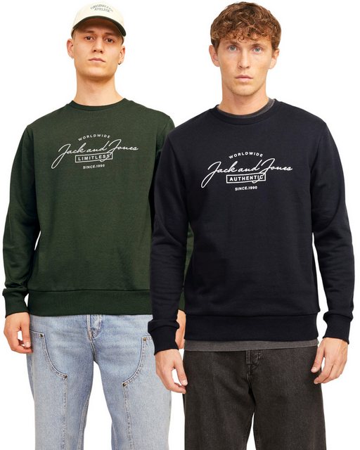 Jack & Jones Sweatshirt (2er-Pack) flauschiger Print Logo Pullover günstig online kaufen