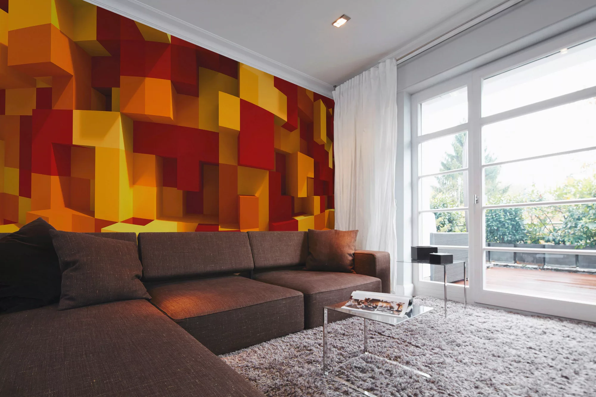 Architects Paper Fototapete »3D Cubes Orange«, Vlies, Wand, Schräge günstig online kaufen