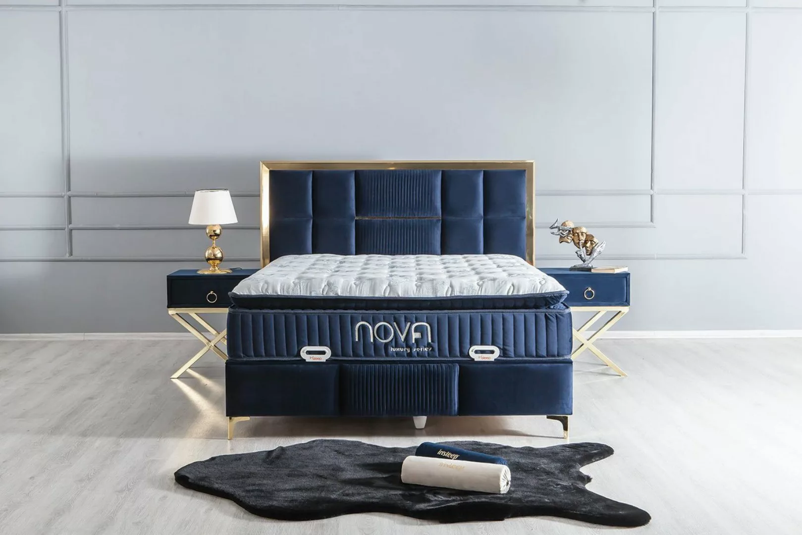 Villa Möbel Boxspringbett NOVA (Bett Set, Bettset), Bettkasten mit XXL Stau günstig online kaufen