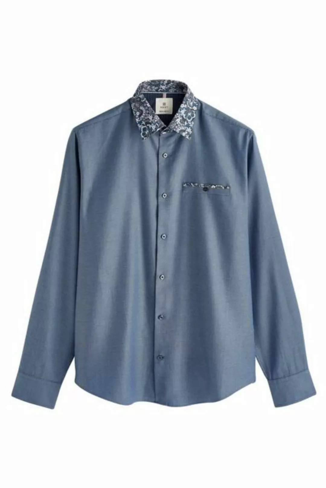 Next Langarmhemd Anzughemd mit Zierdetail (1-tlg) günstig online kaufen