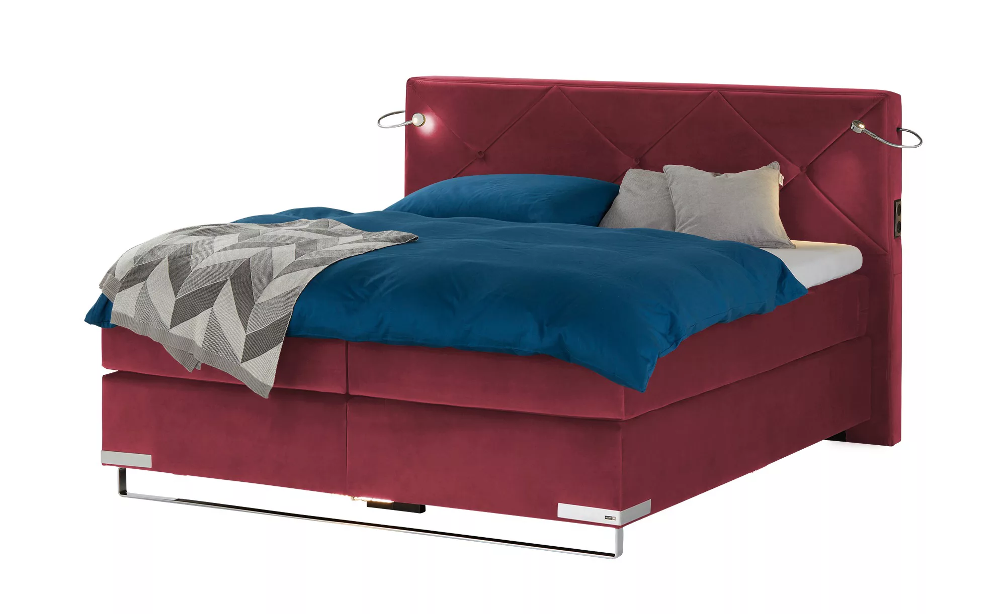 Gallery M Boxspringbett Premiumversion Dubai - rot - 197 cm - 124 cm - Bett günstig online kaufen