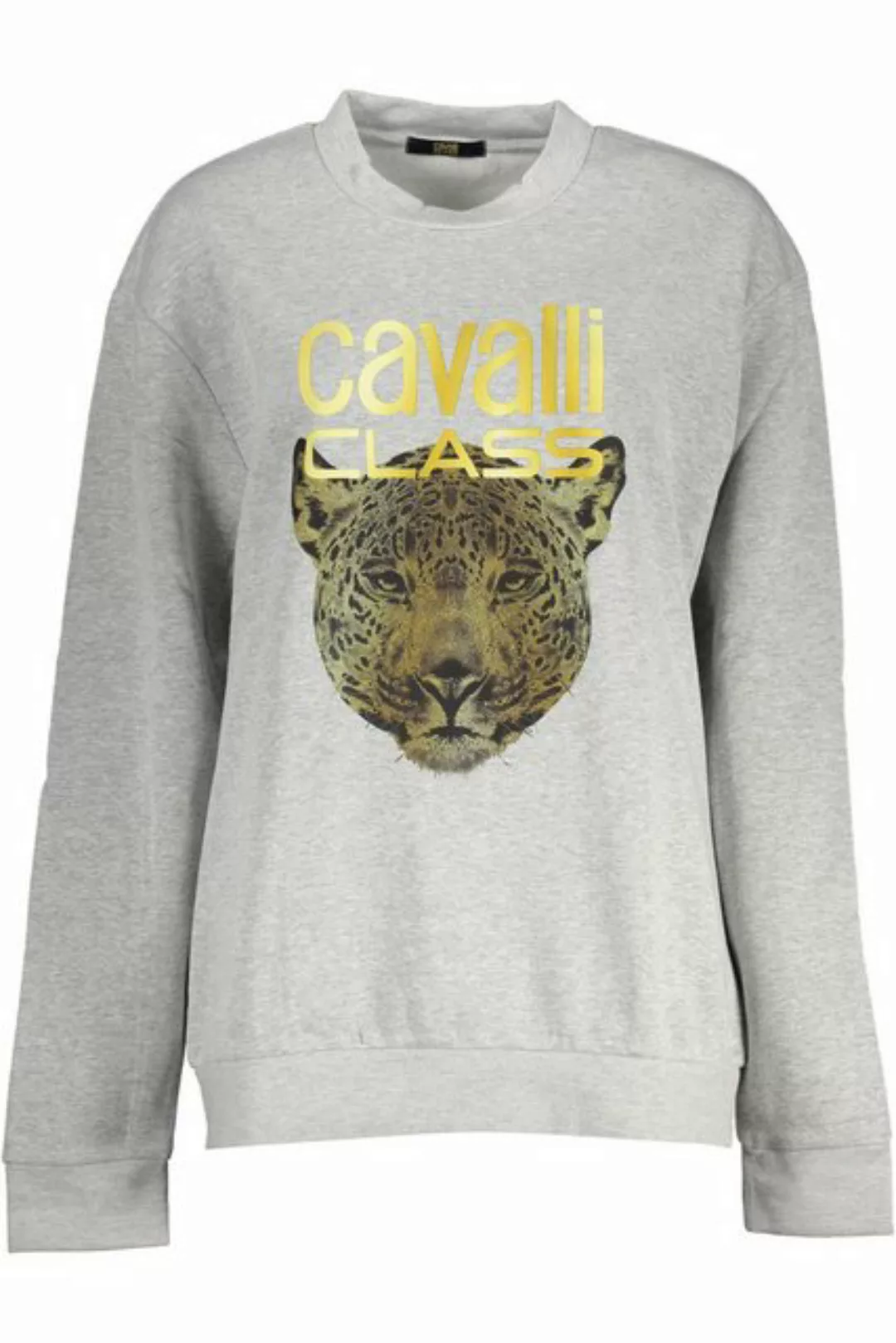 Cavalli Class Sweatshirt Grauer Damenpullover: Langarm, Rundhalsausschnitt günstig online kaufen