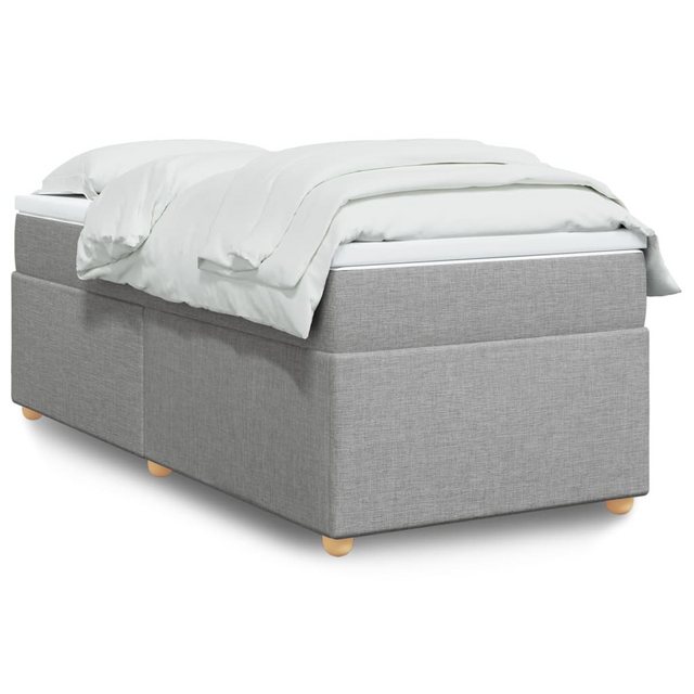 vidaXL Bettgestell Boxspringbett mit Matratze Hellgrau 90x200 cm Stoff Bett günstig online kaufen