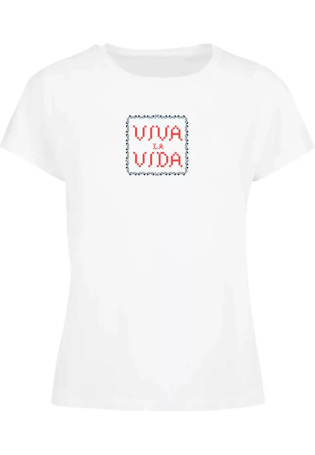 Merchcode T-Shirt "Merchcode Damen Ladies Frida Kahlo - Pixels viva la vida günstig online kaufen