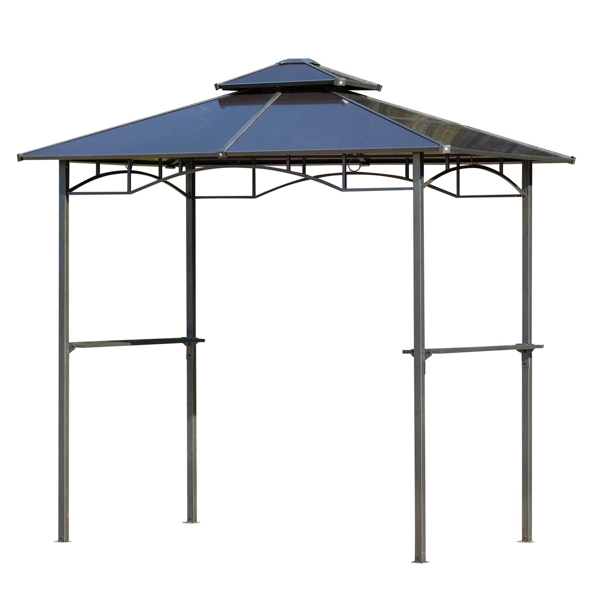 Outsunny Gartenpavillon 2,4 x 1,5 m - Grillabdeckung - Steakhouse 2 Seiteng günstig online kaufen