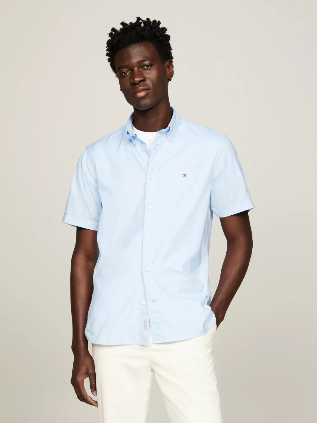 Tommy Hilfiger Kurzarmhemd "FLEX POPLIN RF SHIRT S/S", mit Hemdblusenkragen günstig online kaufen