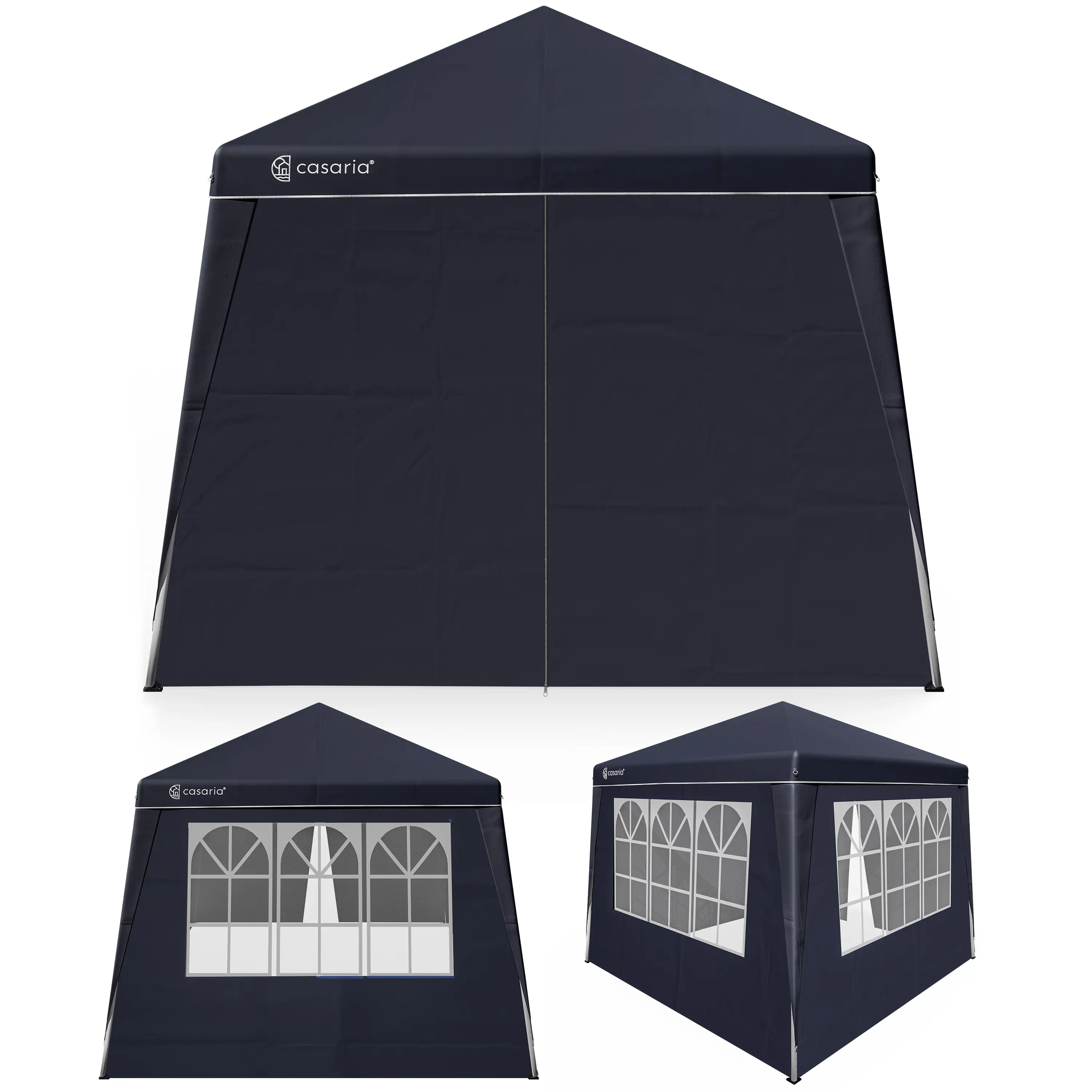 Faltpavillon Capri Anthrazit 3x3m inkl. 4 Seitenwänden günstig online kaufen