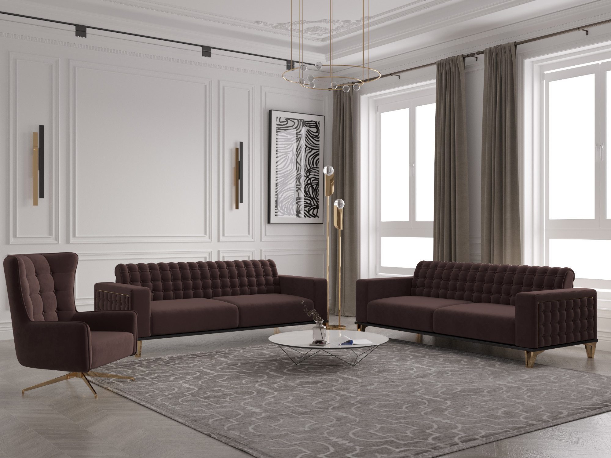 Möbeldreams Chesterfield-Sofa Sofa-Set Tina 3-2-1/3-3-1 / günstig online kaufen