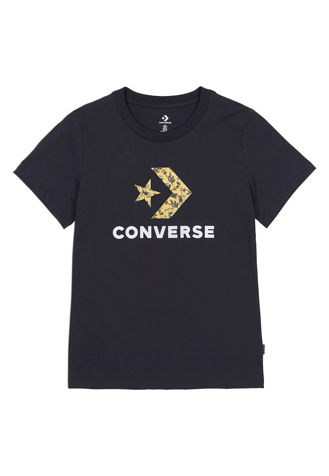 Converse Damen T-Shirt STAR CHEVRON HYBRID FLOWER TEE 10022558 001 Black Sc günstig online kaufen