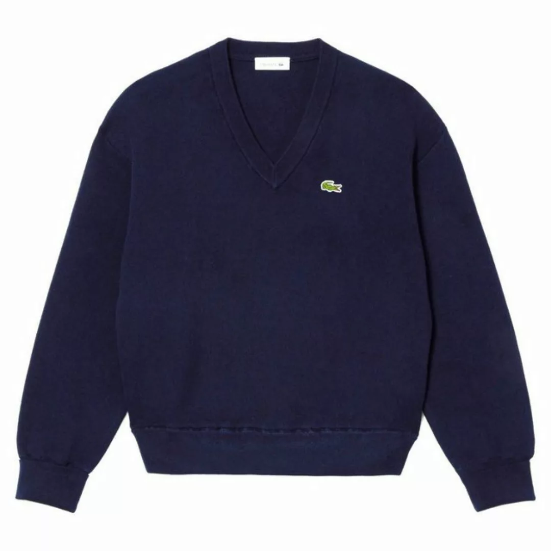 Lacoste Trainingspullover Lacoste Cotton V-Neck Pullover Dunkelblau günstig online kaufen