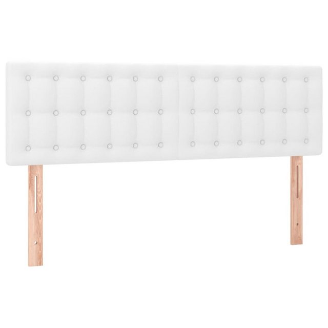 vidaXL Bett, Kopfteile 2 Stk. Weiß 72x5x78/88 cm Kunstleder günstig online kaufen