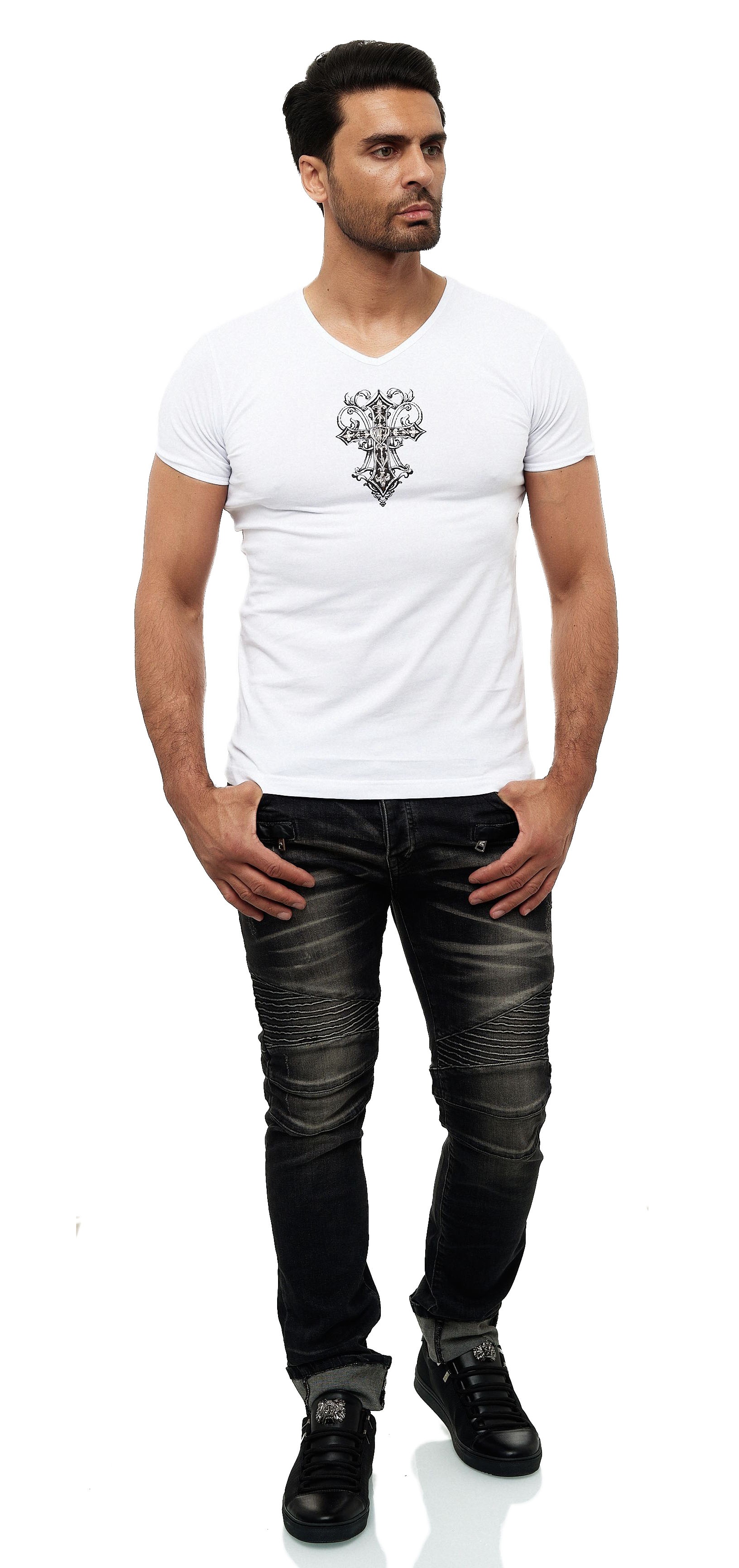 KINGZ T-Shirt, mit schönem Lilien-Motiv günstig online kaufen