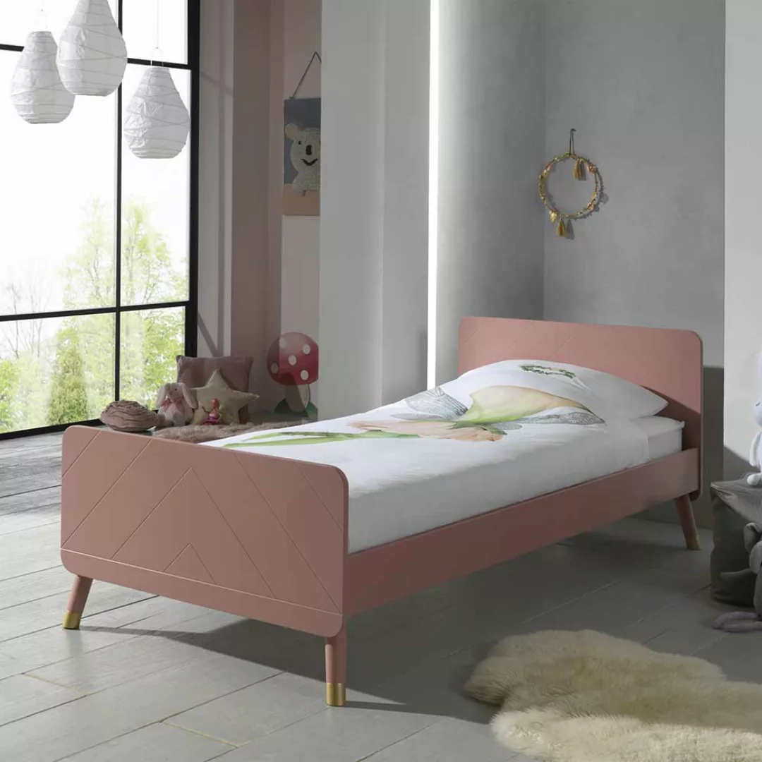 Mädchenbett in Rosa und Goldfarben 90x200 cm günstig online kaufen