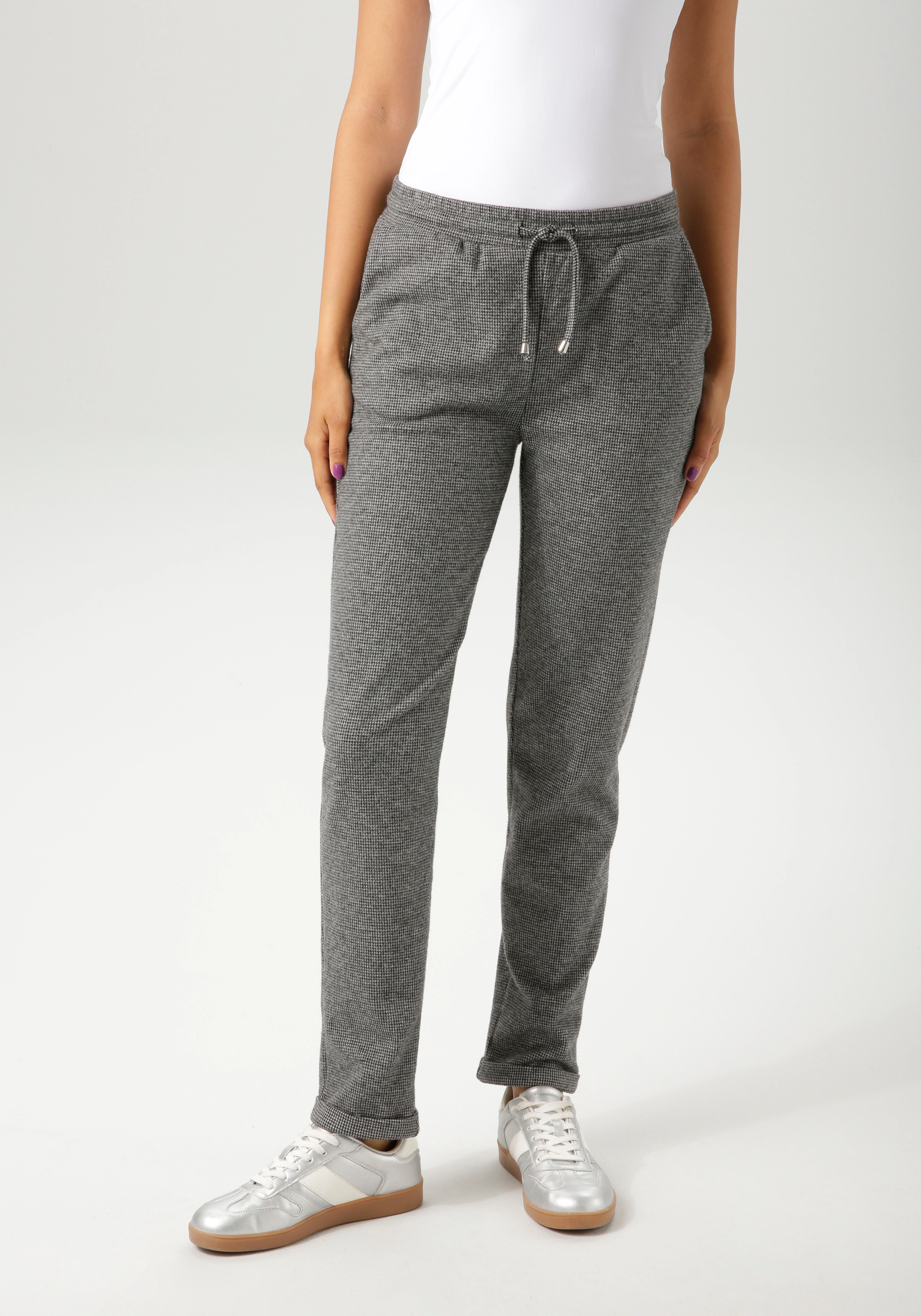 Aniston CASUAL Schlupfhose, im trendigen Hahnentritt-Muster - NEUE KOLLEKTI günstig online kaufen