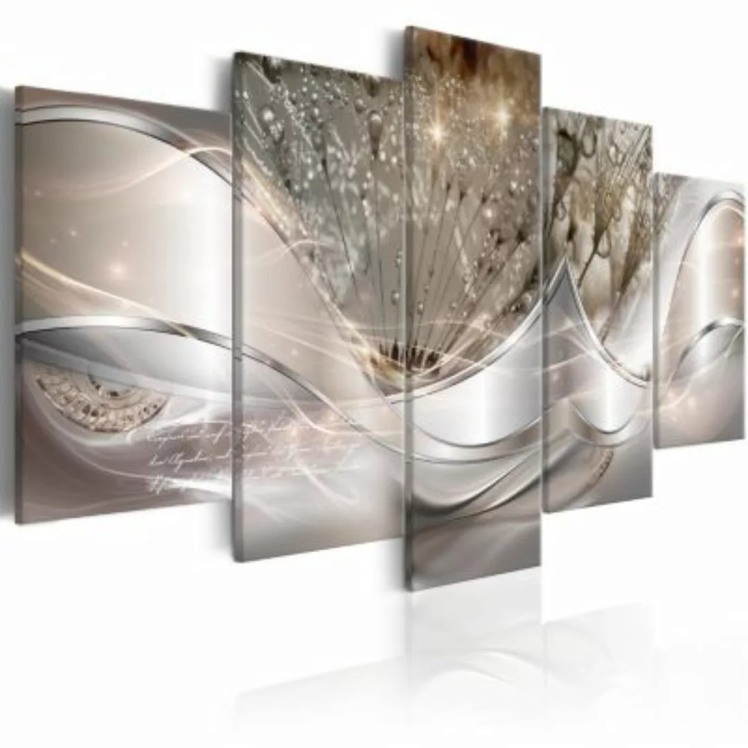 artgeist Wandbild Sparkling Dandelions (5 Parts) Beige Wide silber-kombi Gr günstig online kaufen