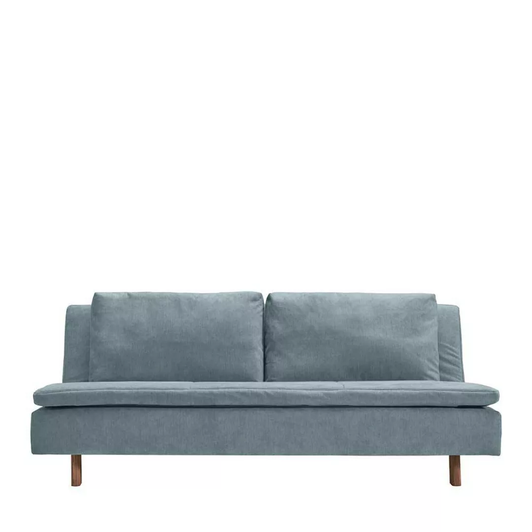 Liegesofa Hellblau mit Rücken Klappmechanik 205 cm breit günstig online kaufen