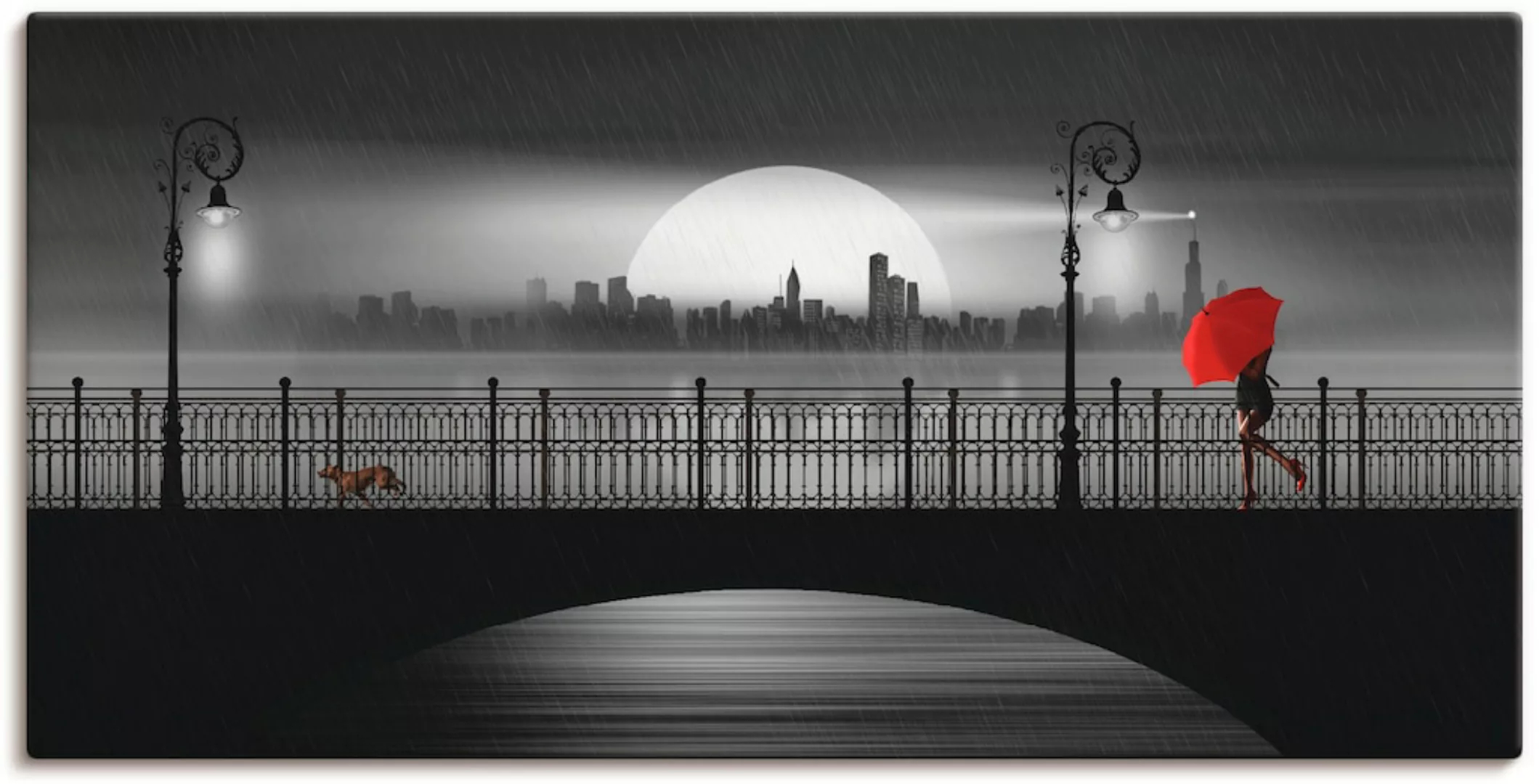Artland Wandbild »Die Brücke im Regen«, Brücken, (1 St.), als Leinwandbild, günstig online kaufen