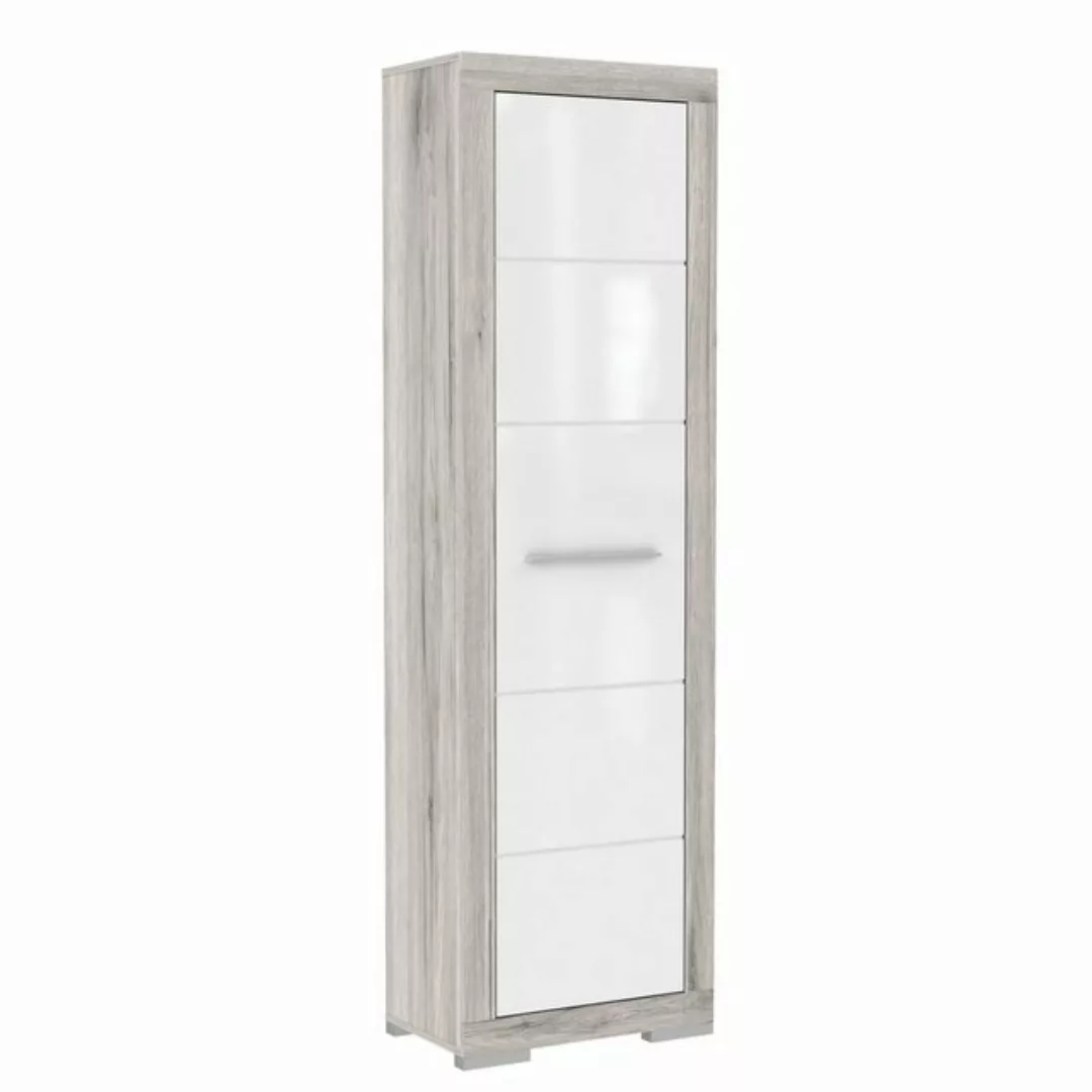 freiraum Garderobenschrank Attrus in Weiss Glanz / Sandeiche - 58,4x198,5x3 günstig online kaufen