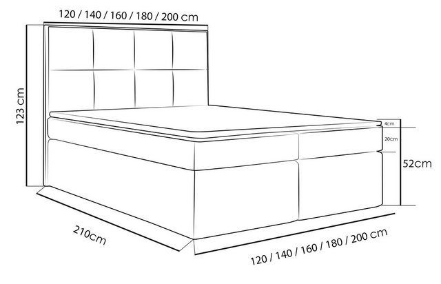 WFL GROUP Boxspringbett mit Topper MAXIMO, Samt Doppelbett mit Bettkasten günstig online kaufen