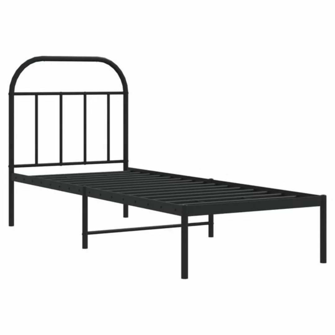 vidaXL Bett Bettgestell mit Kopfteil Metall Schwarz 75x190 cm günstig online kaufen