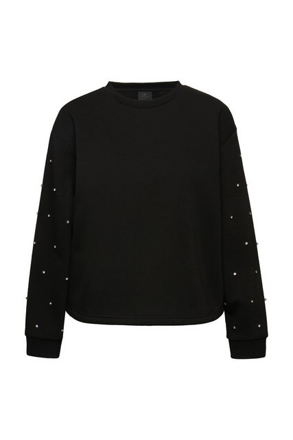 Ulla Popken Sweatshirt Sweatshirt Ziersteine Oversized Rundhals Langarm günstig online kaufen