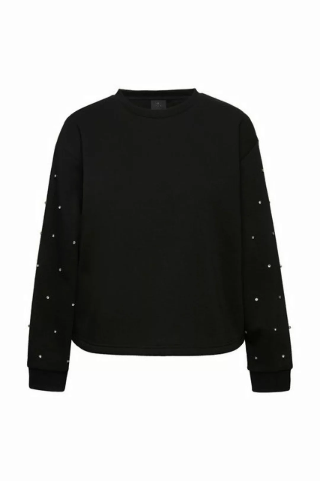 Ulla Popken Sweatshirt Sweatshirt Ziersteine Oversized Rundhals Langarm günstig online kaufen