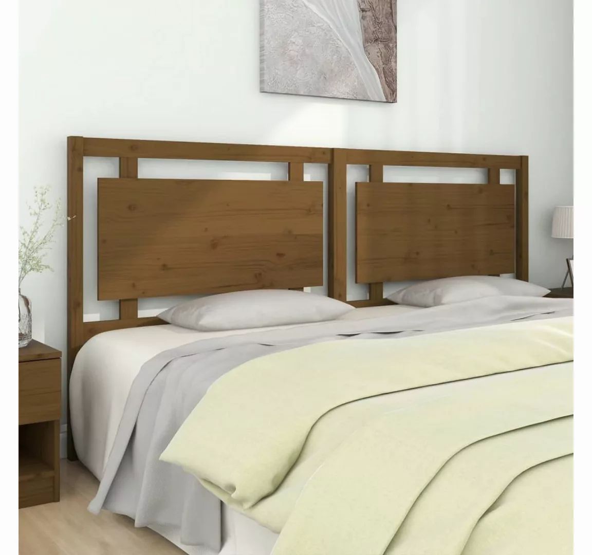 vidaXL Bett, Kopfteil Honigbraun 205,5x4x100 cm Massivholz Kiefer günstig online kaufen