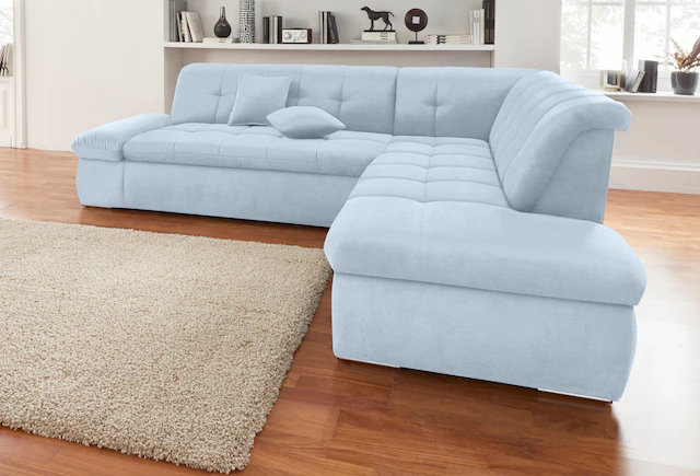 DOMO collection Ecksofa "NMoric incl. Zierkissen B/T/H: 273/216/80 cm L-For günstig online kaufen