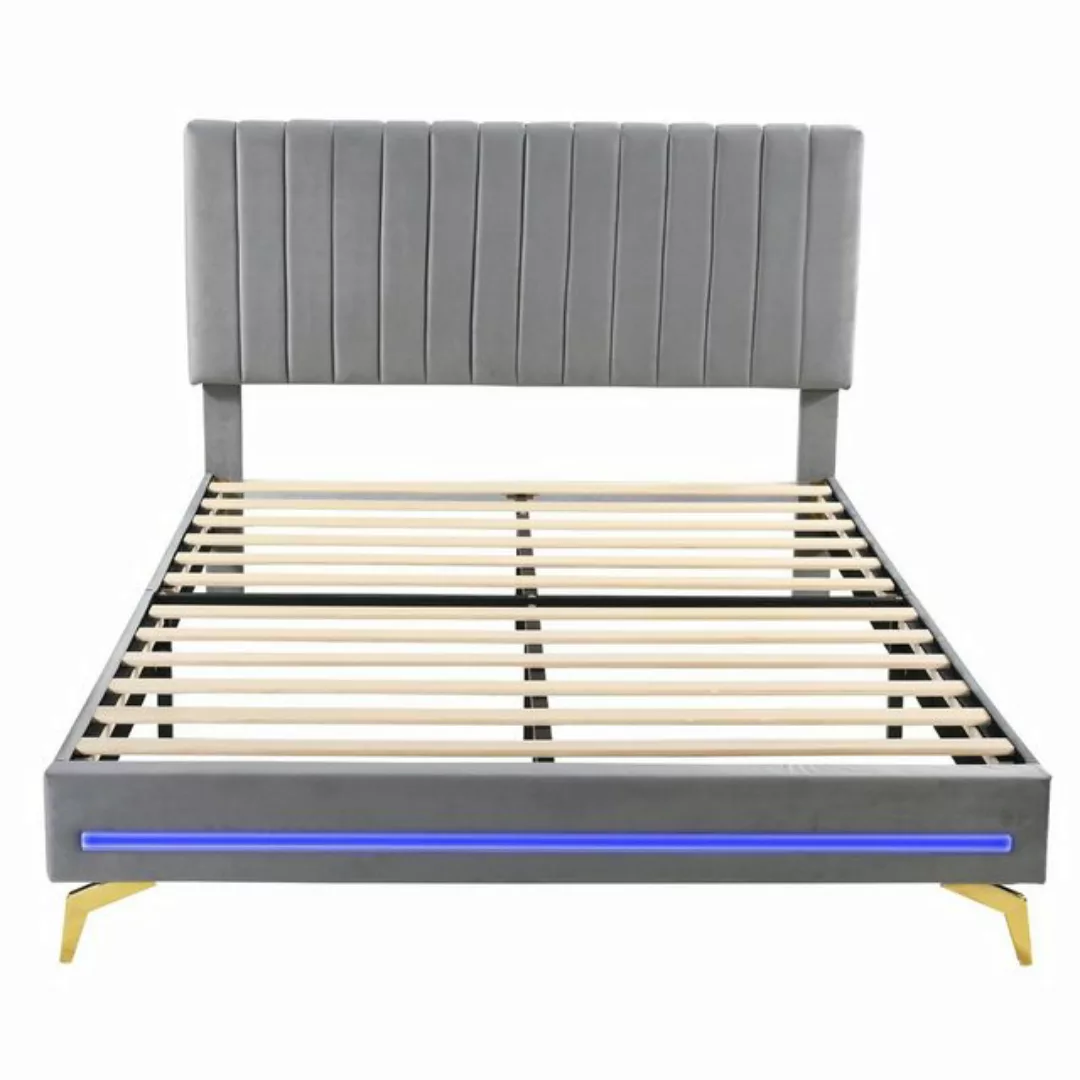 Gotagee Polsterbett Doppelbett LED 140x200 Jugendbett Erwachsene Bettfüße f günstig online kaufen