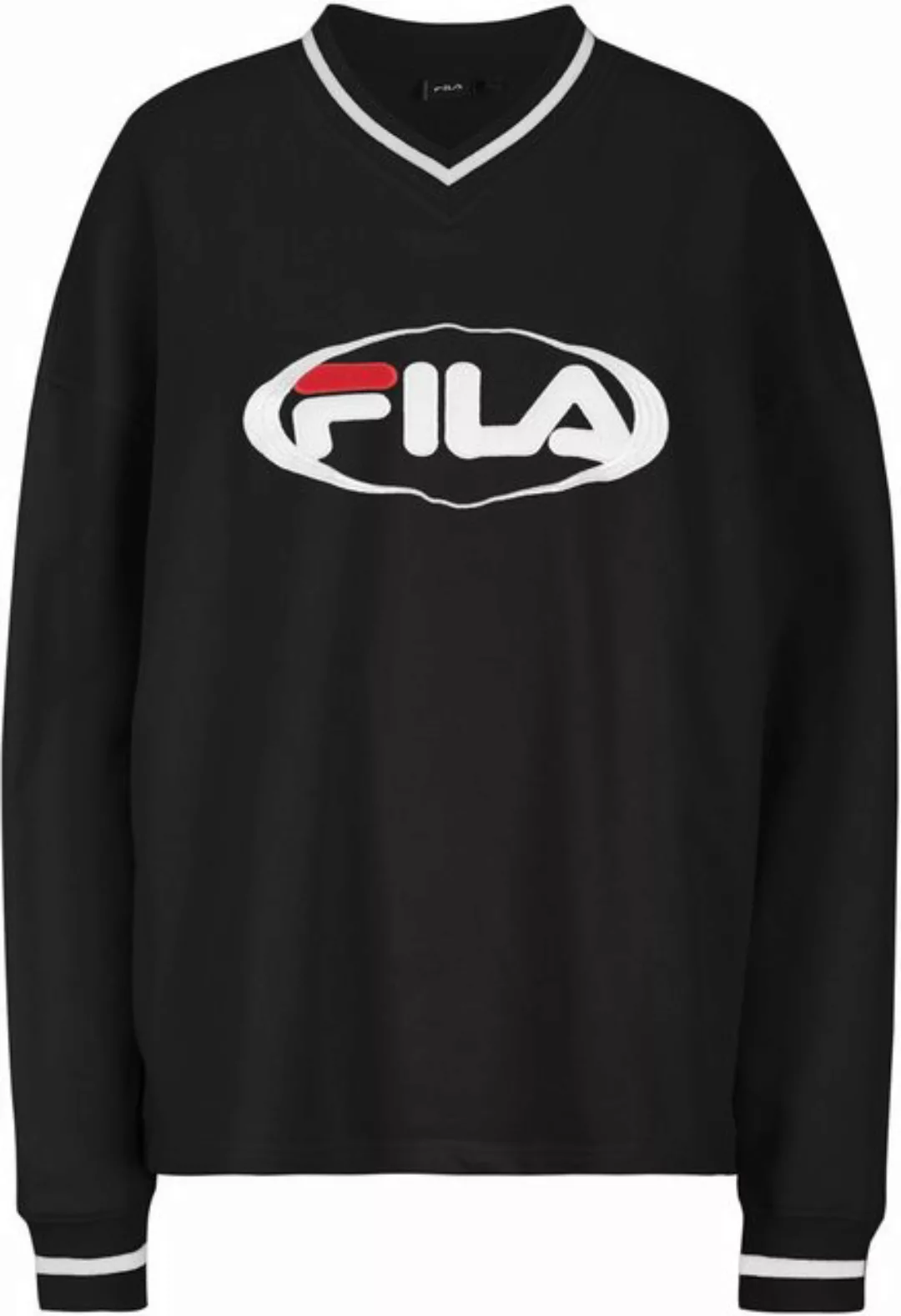 Fila Rundhalspullover Langerma Oversized V-Neck Sweat Shirt günstig online kaufen