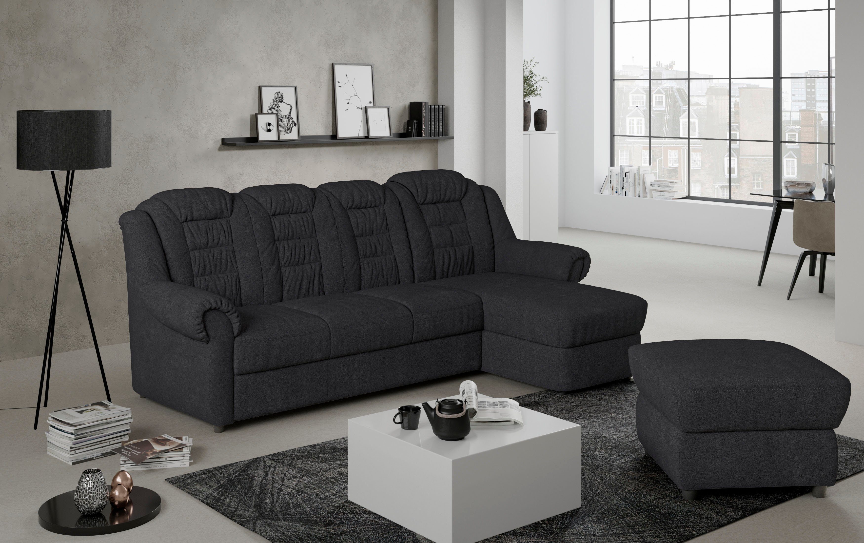 Home affaire Ecksofa "Boston L-Form", mit hoher Rückenlehne, wahlweise mit günstig online kaufen