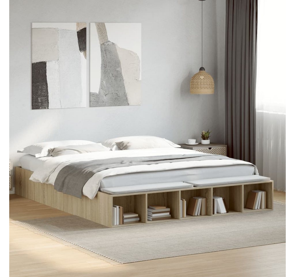 vidaXL Bett, Bettgestell Sonoma-Eiche 180x200 cm Holzwerkstoff günstig online kaufen