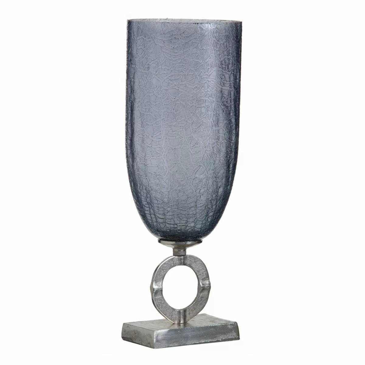 Vase 17 X 17 X 47 Cm Kristall Grau Metall Silber günstig online kaufen