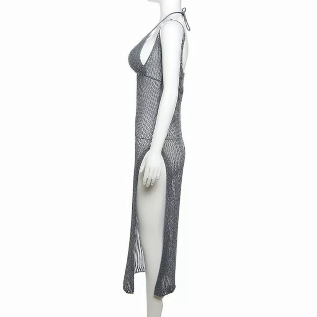 ZWY Dirndl Schmal geschnittenes Strapskleid mit V-Ausschnitt Stricken Elega günstig online kaufen